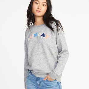 raglan slogan sweatshirt, "Sunday"